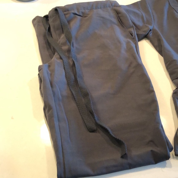 Two Grey sets of scrubs XS top XS reg pants. 2 tops and 2 bottoms total. - Picture 3 of 4